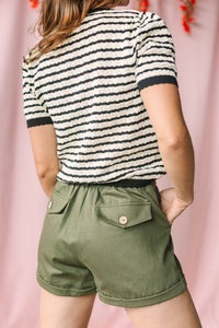 Olive Corduroy Shorts