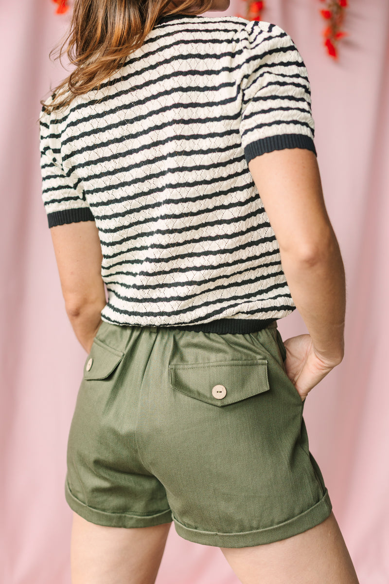 Olive Corduroy Shorts