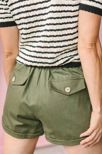 Olive Corduroy Shorts