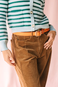 Brown Corduroy Barrel Pants