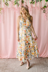 Floral Halter Midi Dress
