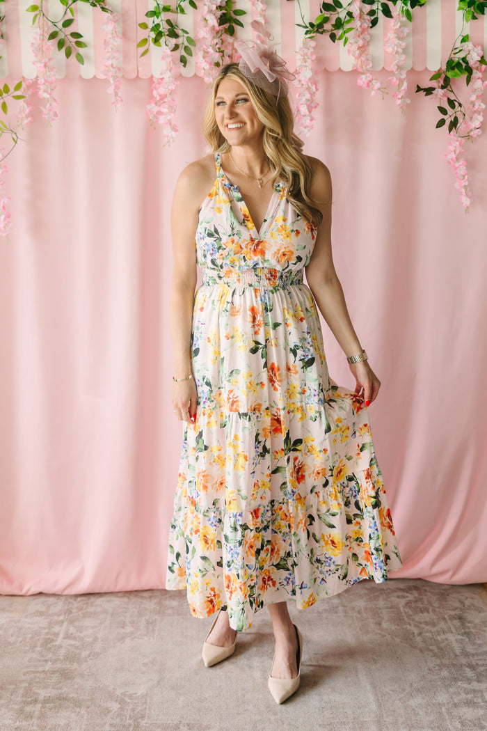 Floral Halter Midi Dress