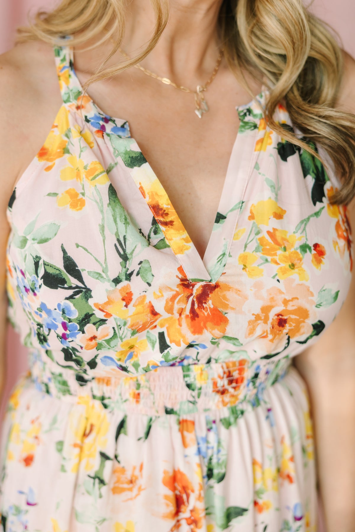 Floral Halter Midi Dress