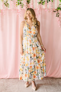 Floral Halter Midi Dress