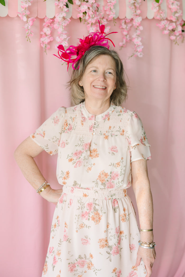 Dusty Rose Floral Mini Dress