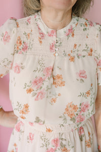 Dusty Rose Floral Mini Dress