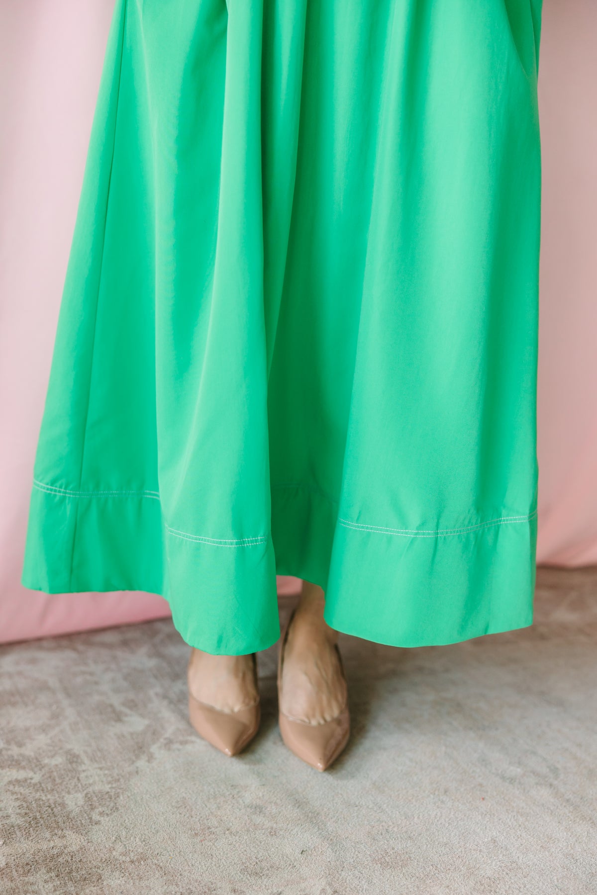 Green Smocked Maxi Dress