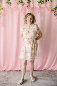 Dusty Rose Floral Mini Dress