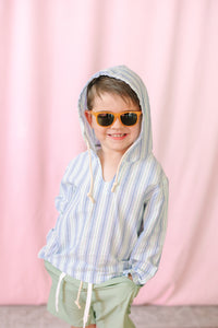 Chambray/Blue Striped Top