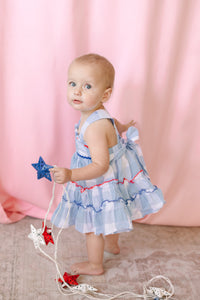 Blue Gingham Layered Sundress