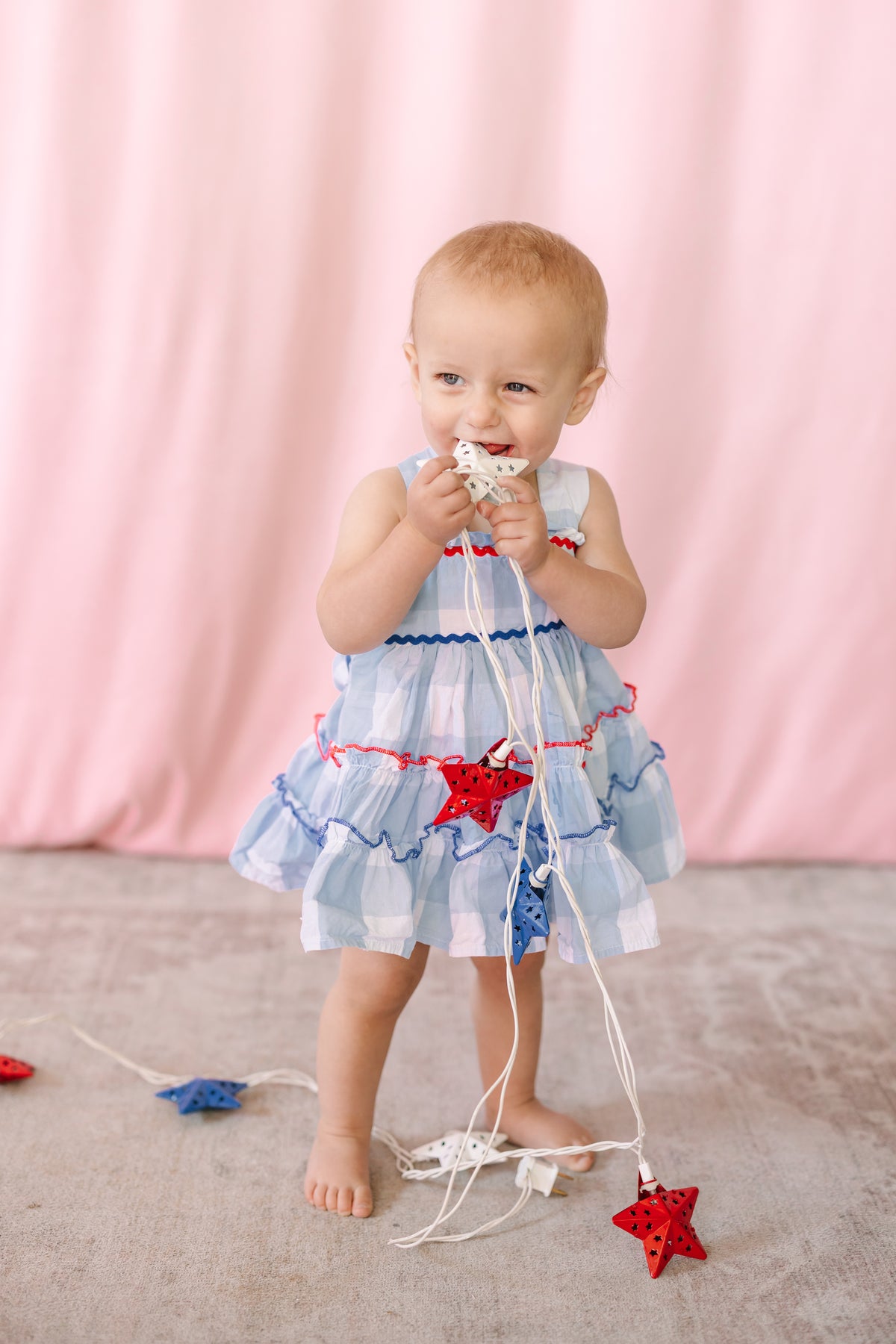 Blue Gingham Layered Sundress