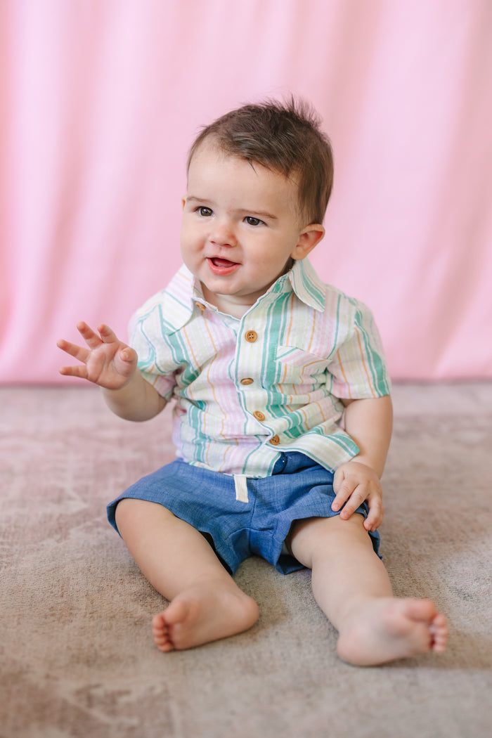 Green/Gold Striped Shirt