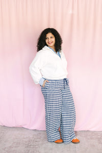 White Half-Zip Collar Pullover