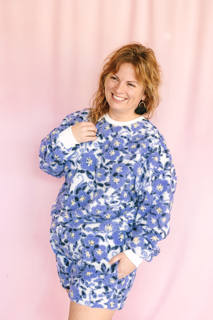 Floral Sherpa Shorts