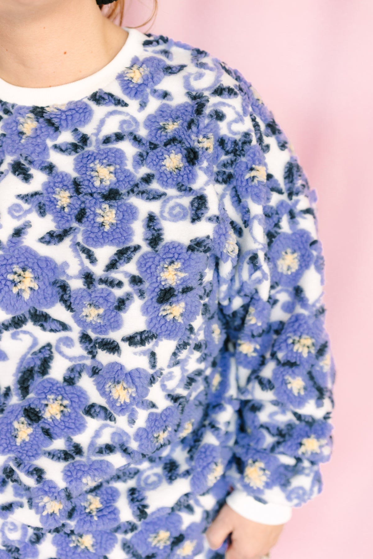 Floral Sherpa Pullover Top