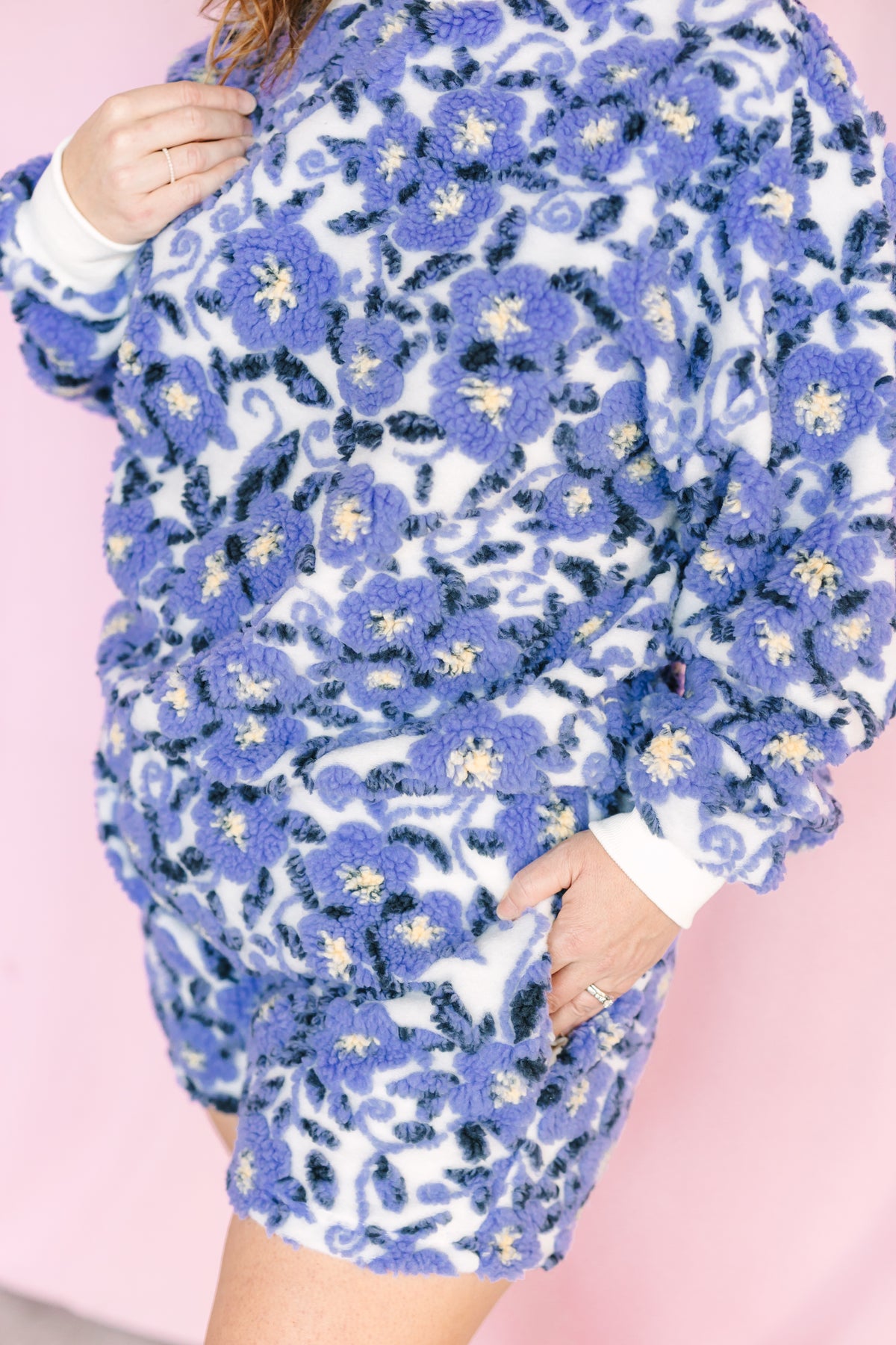 Floral Sherpa Shorts