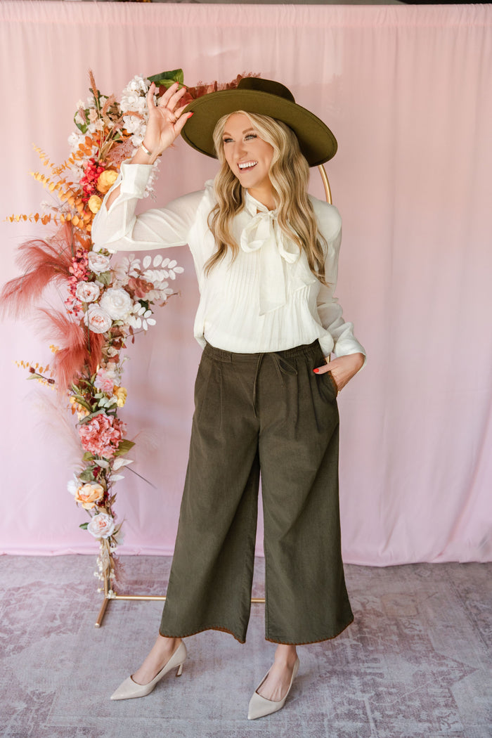 Olive Corduroy Pants