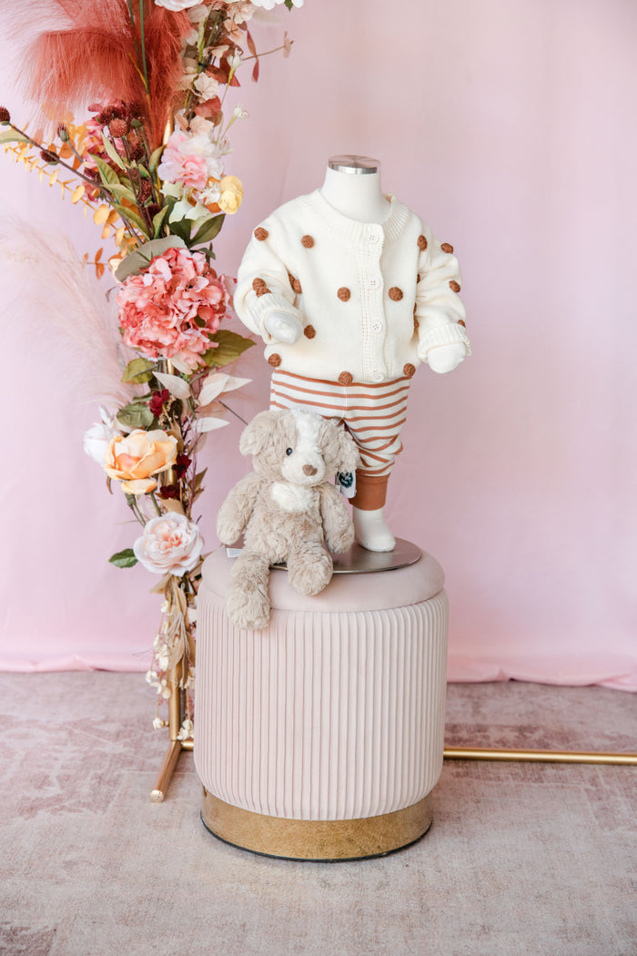 Cream Cotton Polka Dot Cardigan