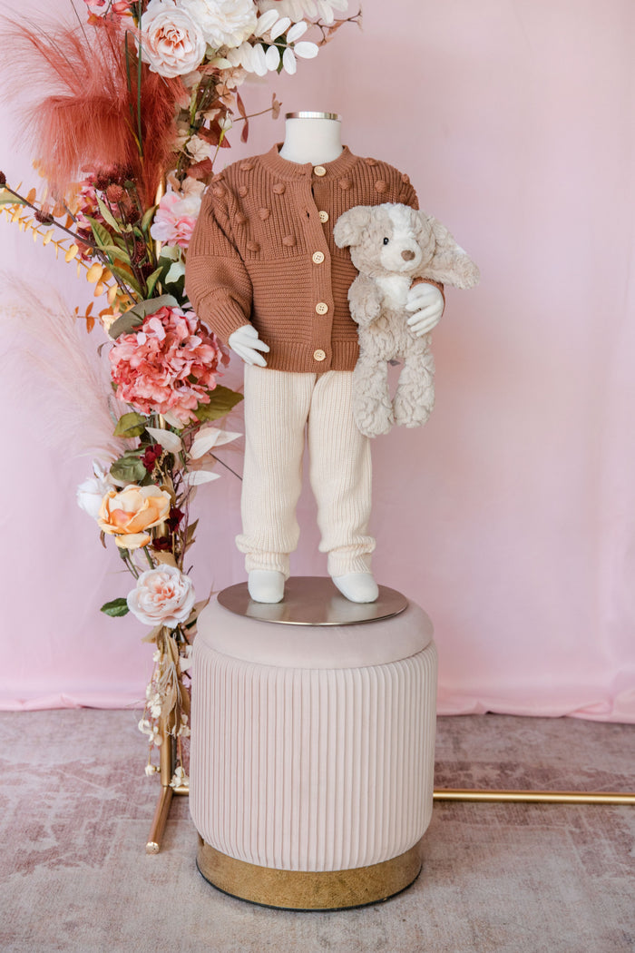 Brown Polka Dot Cotton Sweater