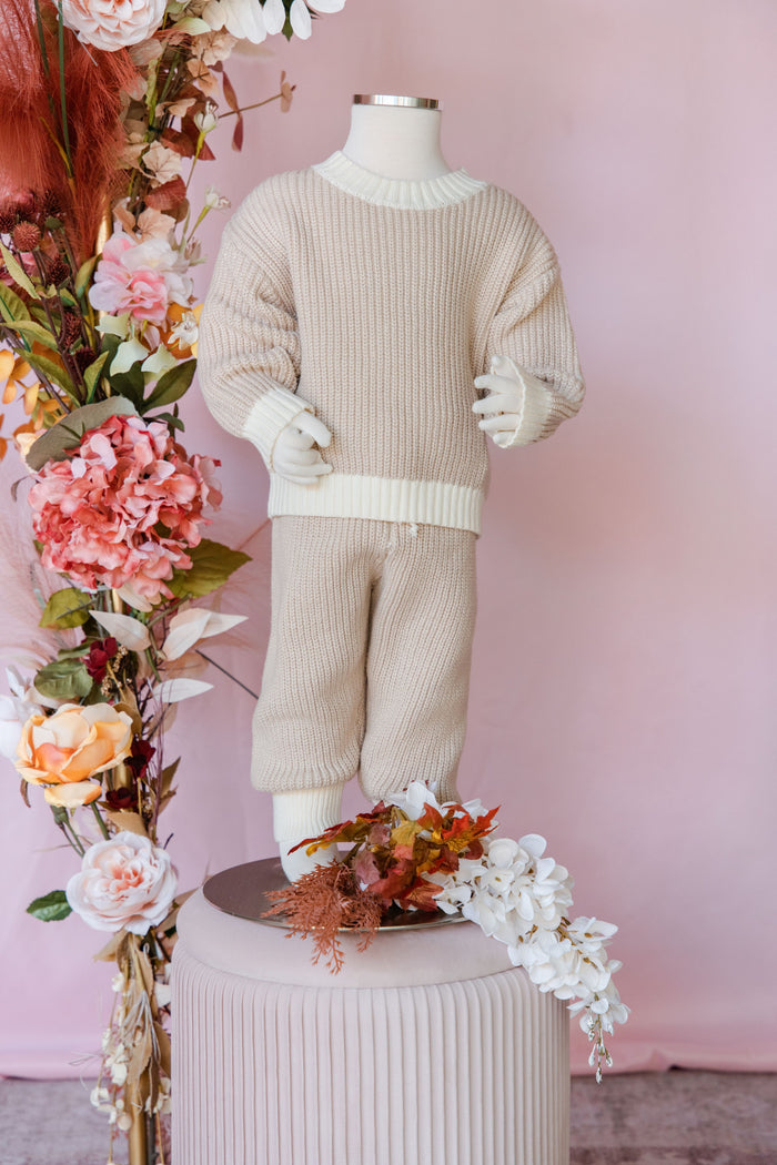 Cream Cotton Knit Set
