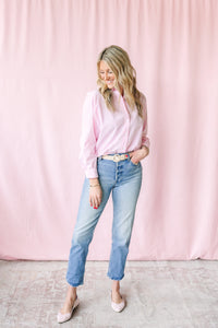 Pink Stripe Button Down