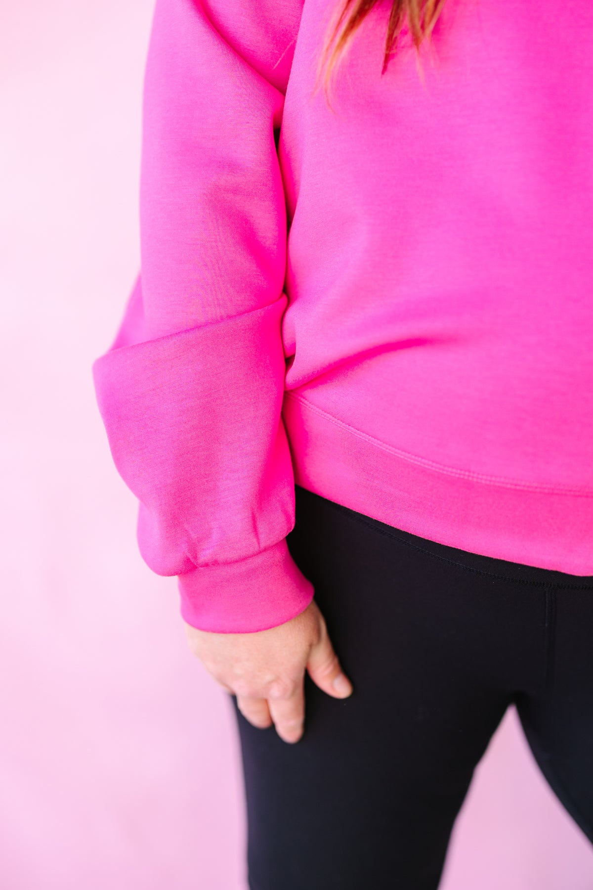 Fuchsia Scuba Cropped Sweatshirt