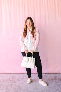 Gold Button Pink Stripe Jacket