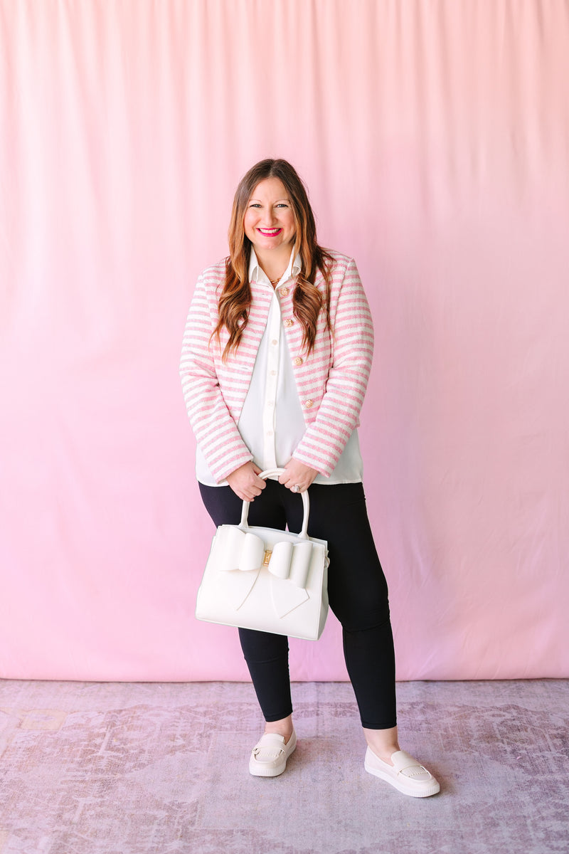 Gold Button Pink Stripe Jacket