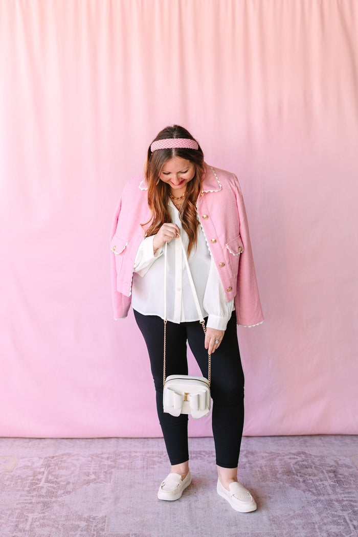 White Boxy Bow Crossbody