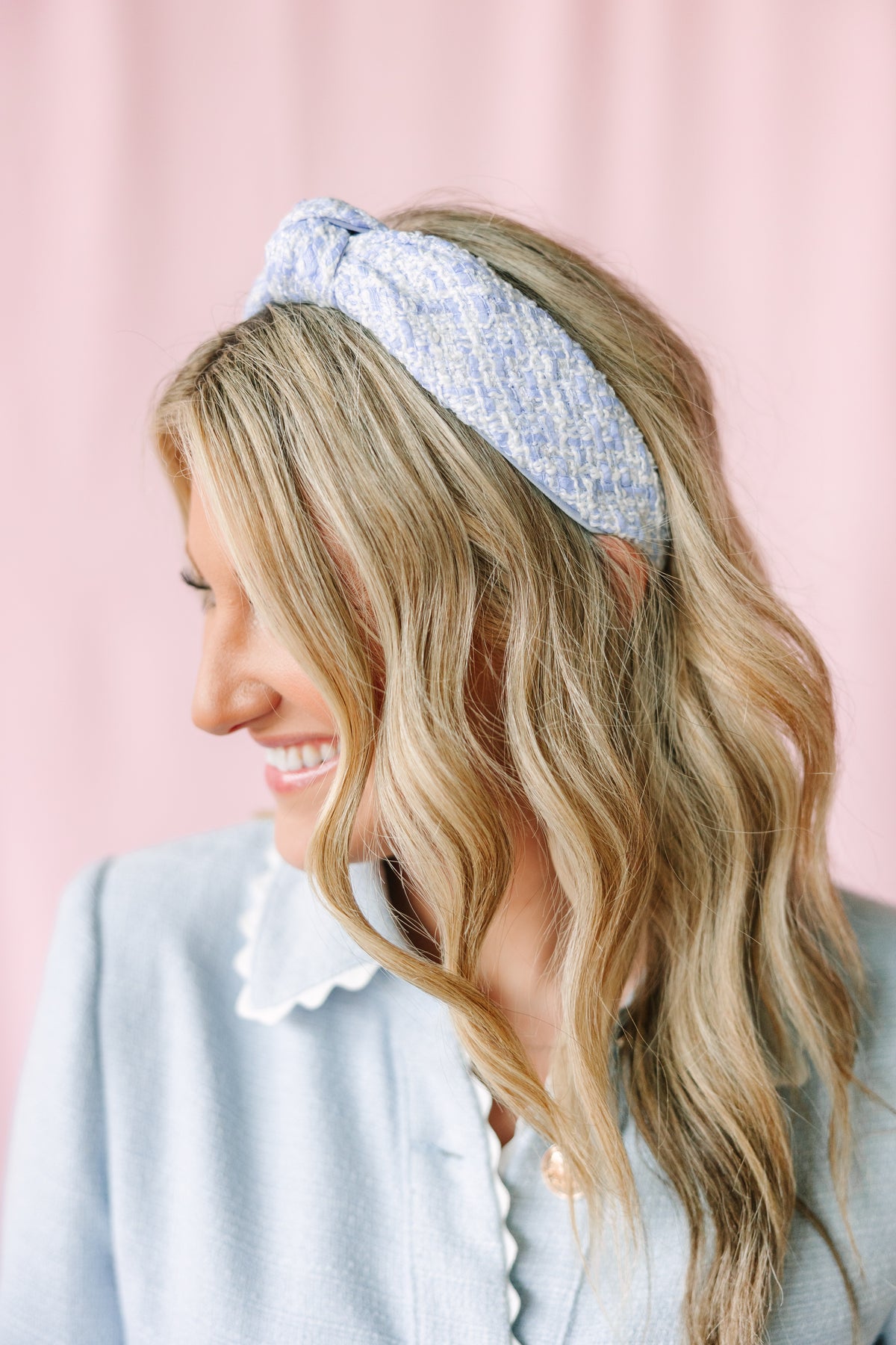 Coastal Blue Tweed Headband