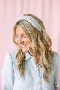 Coastal Blue Tweed Headband