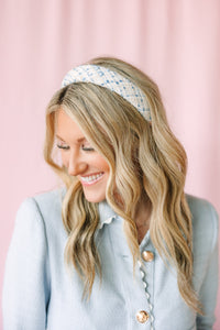 Coastal Blue Tweed Headband