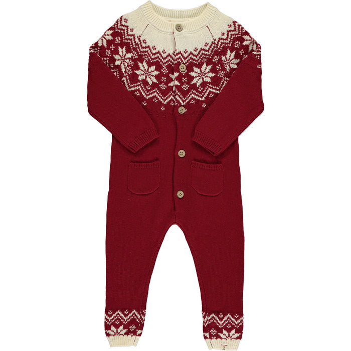 Red Fairisle Polar Romper