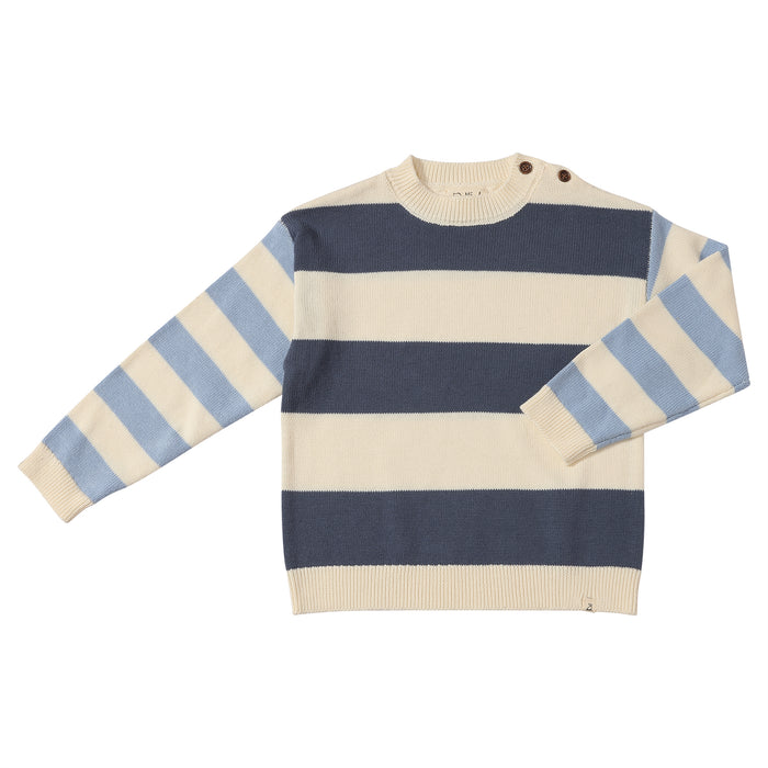 Blue Colour Block Sweater