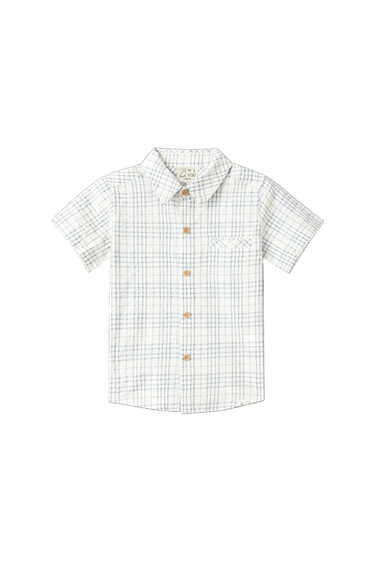 Chambray/Cream Plaid Woven Shirt
