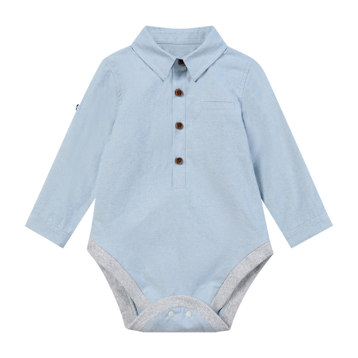Pale Blue Chambray Onesie