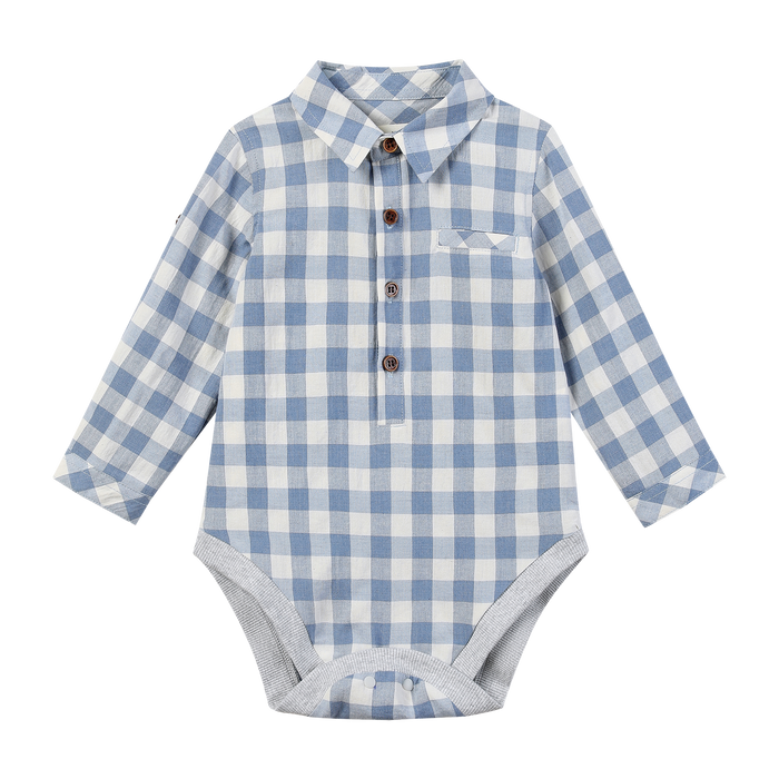 Blue/White Plaid Onesie