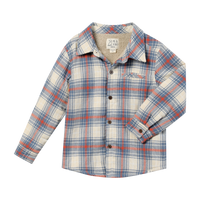 Blue/Orange/White Plaid Shacket