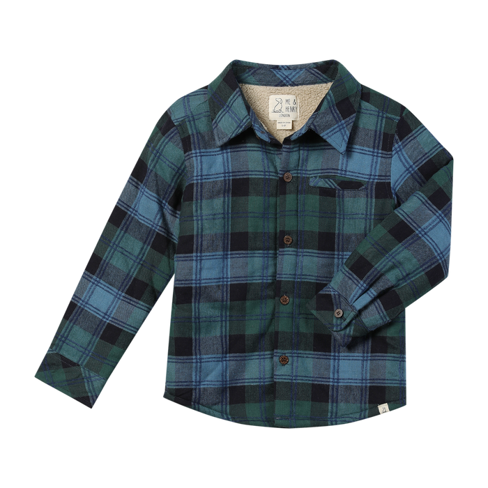 Navy/Blue/Green Plaid Shacket
