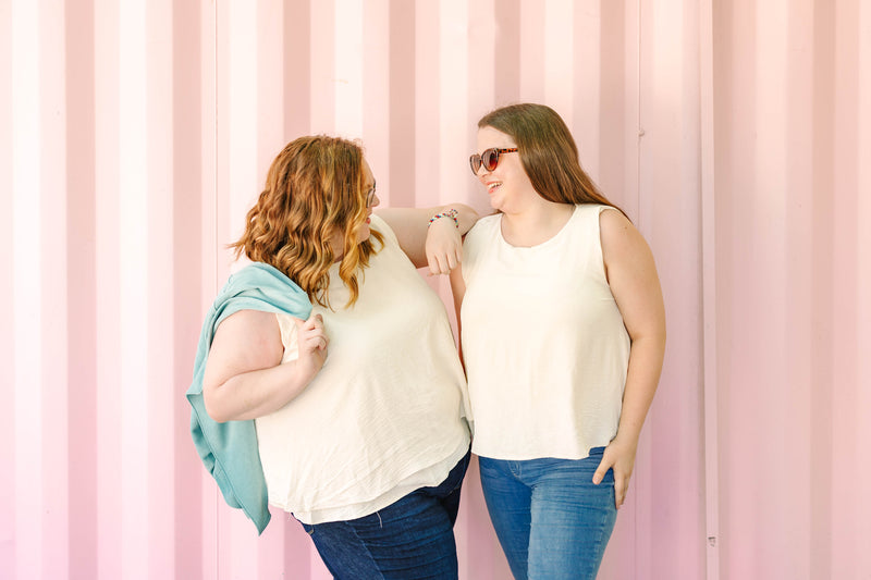 Ivory Double Tiered Flare Tank