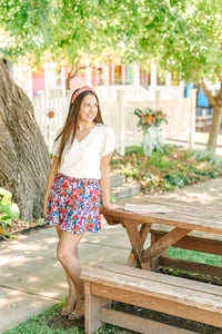 White Scallop Neck Top