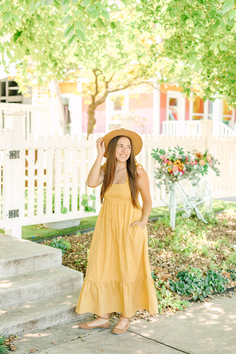 Yellow Ruffle Strap Dress