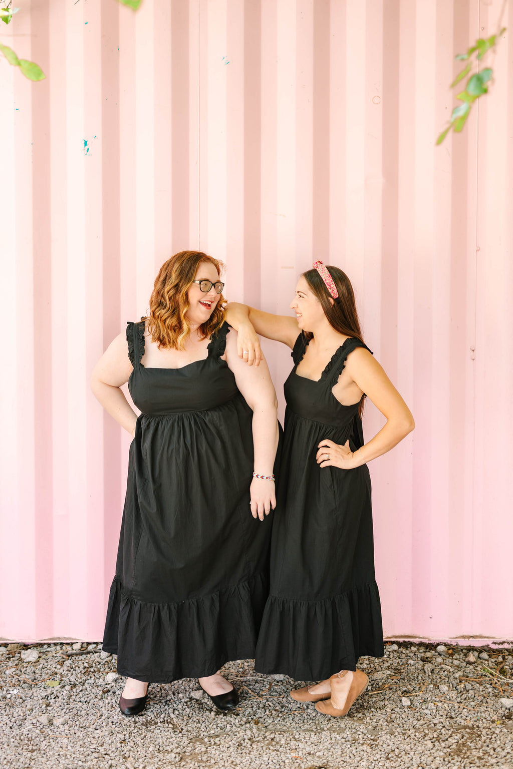 Black Ruffle Strap Dress