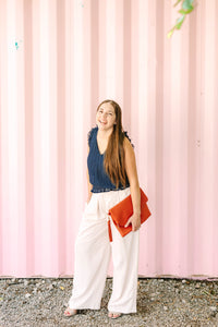 Ecru Wide Leg Trouser