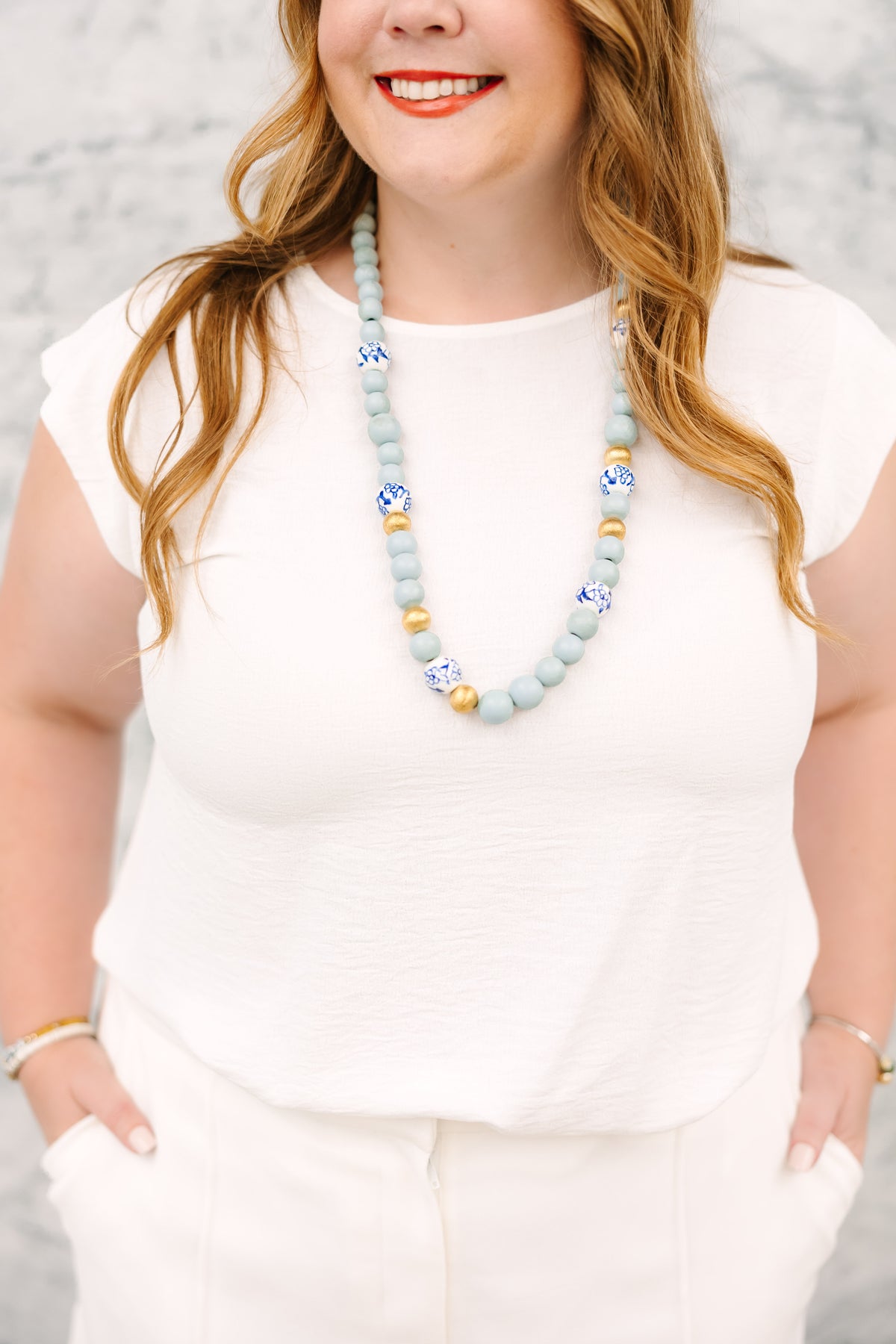 White Cuff Sleeve Tank