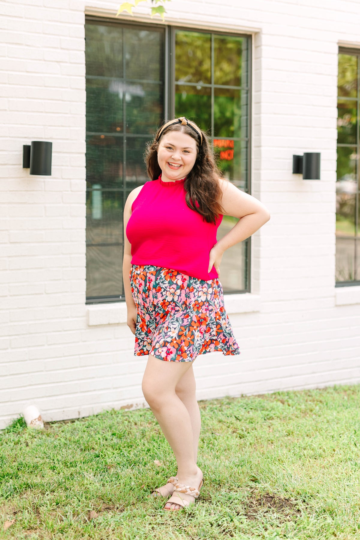 Pink Mix Floral Shorts