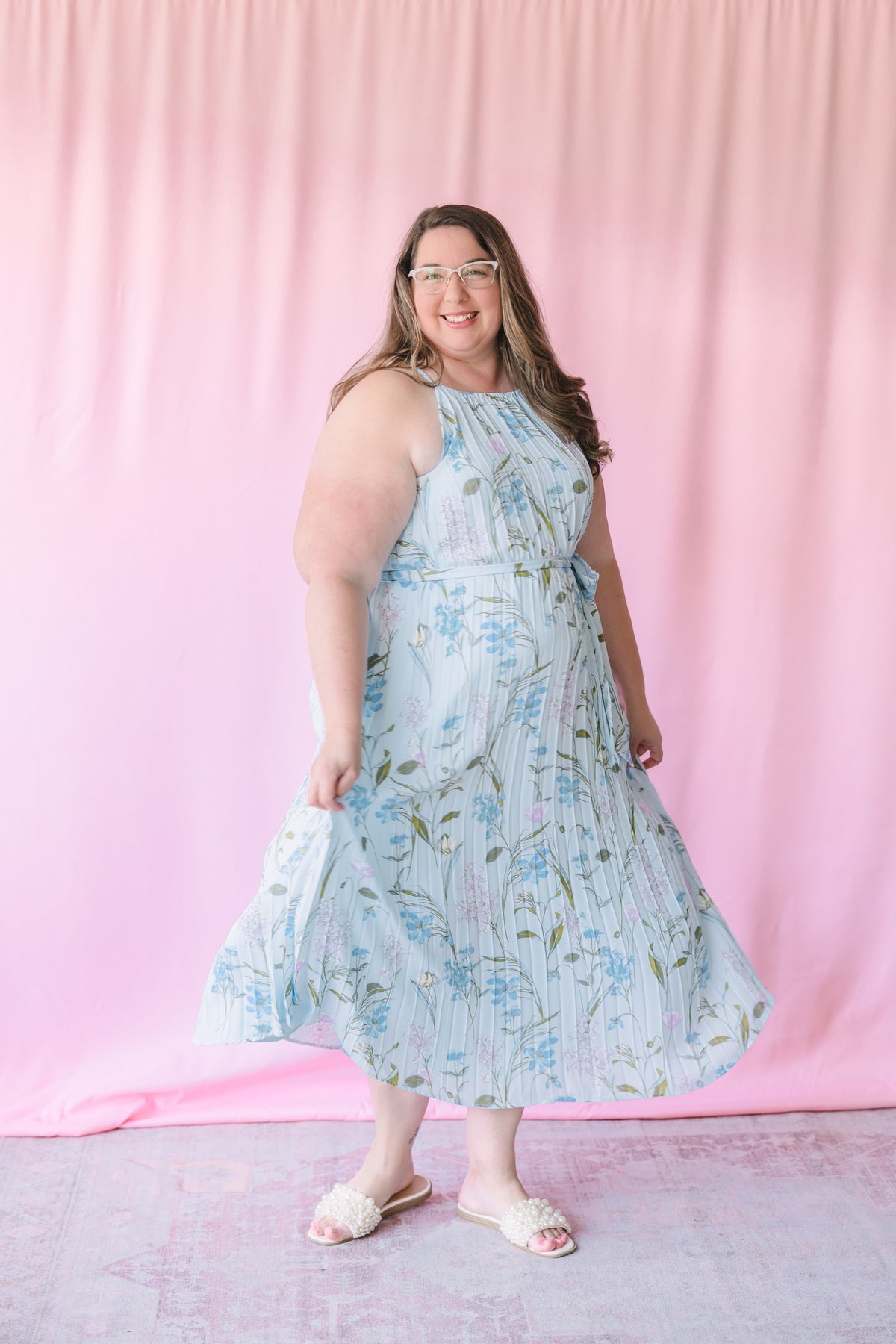 Leida Pleated Midi Dress