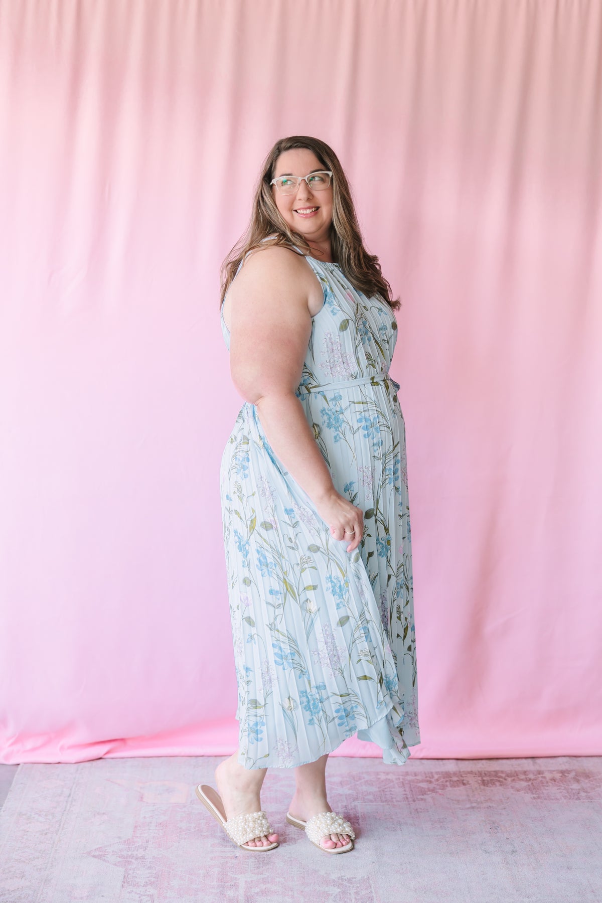 Leida Pleated Midi Dress