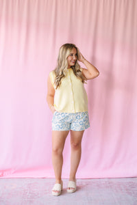 Blue Floral Shorts