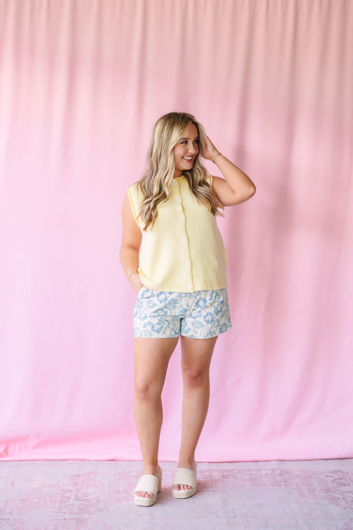 Blue Floral Shorts